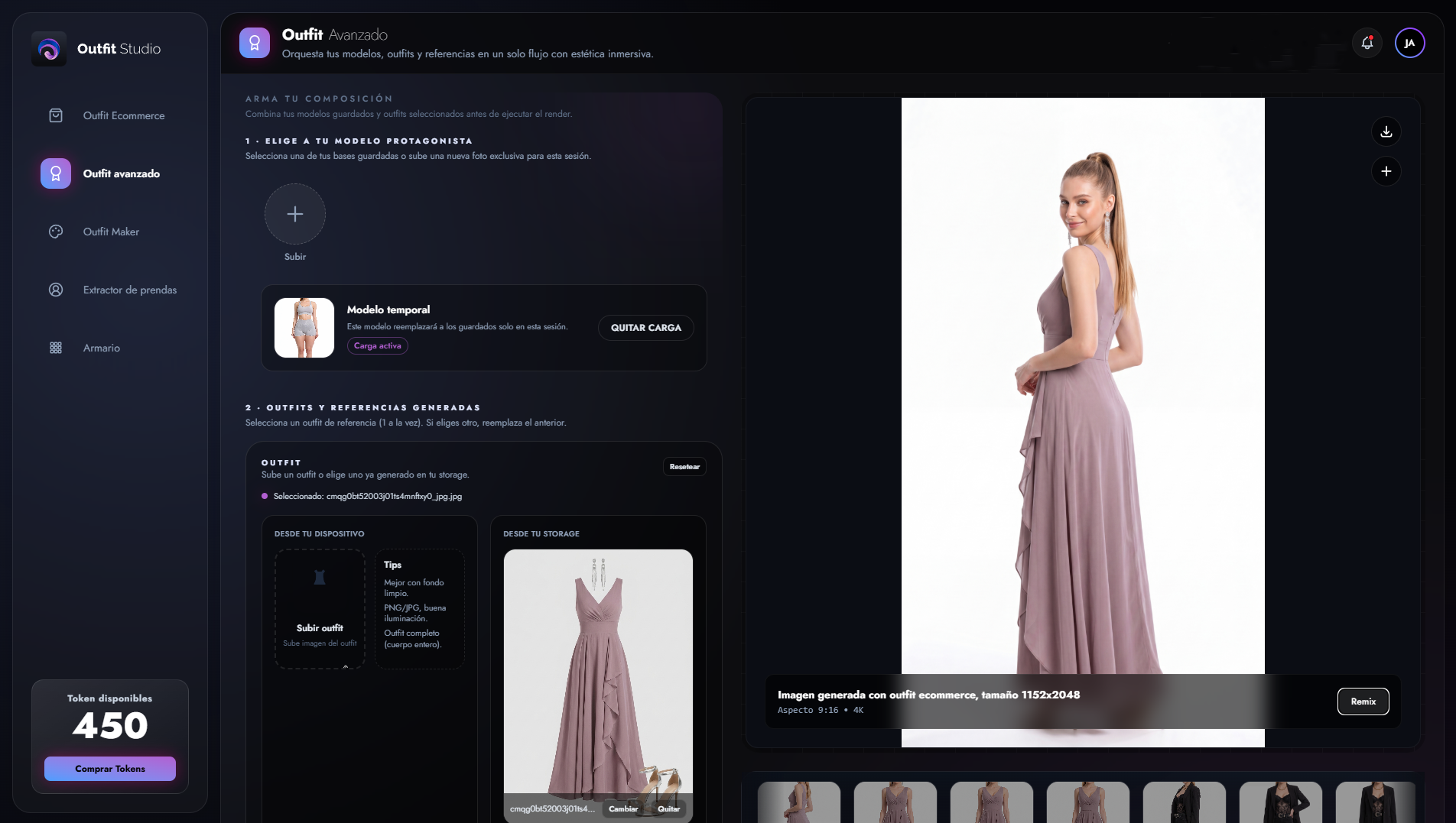 Captura de Outfit Avanzado