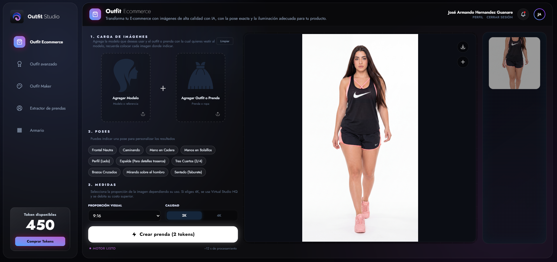 Captura de Outfit Ecommerce